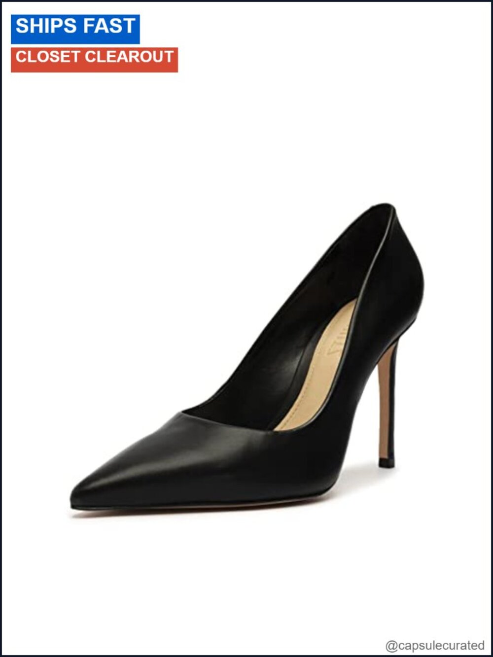 Leather Stiletto Heel Slingback Pump